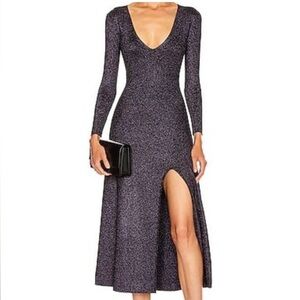 A.L.C. Serafina Metallic Knit Midi Dress MEDIUM
